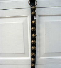 SleighBells/Strap 43.5 Leather 10 Antique Brass Bells   picture