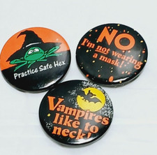 Lot of 3 Vtg 90's Halloween Adult Pins = Pin backs = Metal / 2