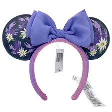 Minnie French Lavender Flower Purple Bow Ears Disney Parks Mickey Mouse Headband picture