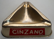 Vintage Cinzano Vermouth Advertising Ashtray Rojo Seco Blanco Metal Triangle picture