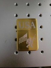 Bigfoot 50 cal American Flag Gold  LASER ENGRAVED  LIGHTER MINT IN BOX picture