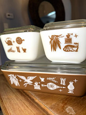 Unused Mint Vintage Pyrex Early American Refrigerator Dish Set - New Old Stock picture