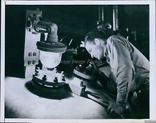 1943 Operator Watches Rubber Forming Process In Reactor Manufacturing Photo 7X9 picture