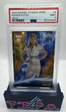 2025 Topps Marvel Studio Gold Sapphire Iron Man’s Pepper Potts 23/50 PSA 9 picture