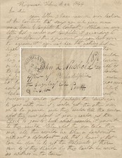 1844 - Stampless Land Speculation Letter from Western (now West) Virginia picture