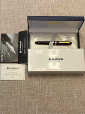 Platinum #3776 Century Burgundy Resin Fountain Pen 14K Gold M Nib Gold Trim picture