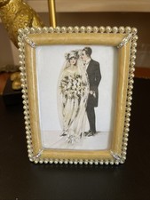 RARE JAY STRONGWATER EMILIA DUCHESS WEDDING PEARL PAVE CRYSTAL EDGE ENAMEL FRAME picture