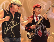Brian Johnson Angus Young (AC/DC) Signed 8x10