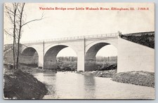 Vandalia Railroad Bridge Little Wabash River Effingham Illinois Childs Postcard picture