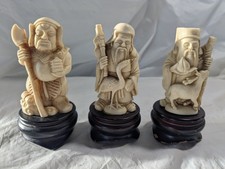 3 Chinese Wise Men Oriental Fu Lu Shou Old Vintage Estate Collection Antique Set picture