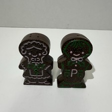 Vintage J.S.N.Y. “Gingerbread Boy & Girl” Salt & Pepper Shakers – 3¼″ Hong Kong picture