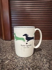 NEW Kate Spade New York Lenox White Porcealin Wickford Dachshund Dog Coffee Mug picture