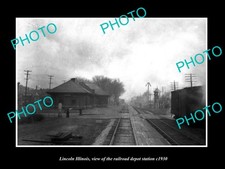 Lincoln Illinois View Of The Railroad Station c1930 Large Historic Old Photo picture