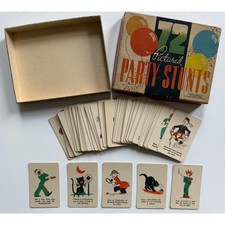 1935 Whitman Party Stunts Card Game W/ Box 65 Cards Included Statue of Liberty picture