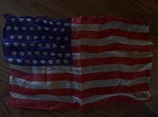10x8in 48 Star vintage silk American Flag pre-WWII USA Old Glory Patriotic picture