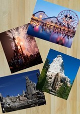 Disneyland Theme Park Landmarks 4pc Photo Print Lot 8x10 Lustre 2026 picture