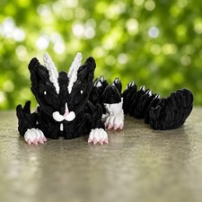 3D Printed Articulated Baby Cat Dragon Flexi Fidget Toy Cinderwing3D 11