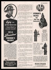1946 Mine Safety Appliances Pittsburgh MSA Streamlined Fireman's Helmet Print Ad picture