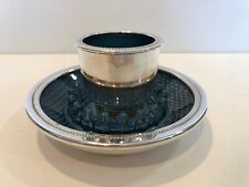 Rare Vintage W & S Blackinton Silverplate Blue Glass Lined Cup Saucer Set picture