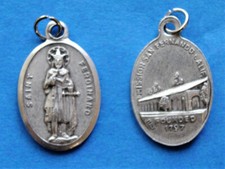 Holy Card of Saint King Ferdinand III & a Silver Oxidized 1