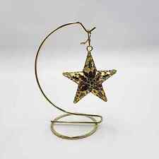Vintage Poinsettia Designed Star Shaped Christmas Tree Ornament picture