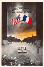 H77/ Interesting RPPC Postcard c1910 American Legion France Flags 168 picture