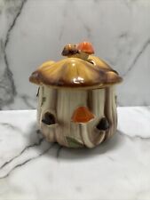 Vintage HOMCO MUSHROOM COOKIE JAR CANISTER W/ LID See CUTE picture