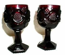 Vintage AVON Cape Cod Ruby Red Cordial Glasses Set(2) Pre Owned  picture