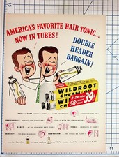 Vintage 1950s Wildroot Cream-Oil Hair Tonic Ad Ephemera Mid-Century Men's picture