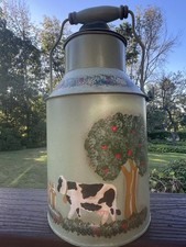 Vintage Hand Painted Metal Milk Can Lid 13
