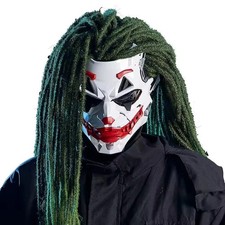 Cyberpunk Joker Mask with Dirty Braids Anime Cosplay Halloween Costume PVC Tech picture