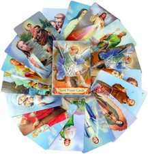 Pack of 54 Assorted Holy Cards with Catholic Saints and Prayers picture