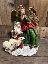 Lenox Behold The Child Christmas Angel w/Shepherd & Sheep Figurine 1998 MINT picture