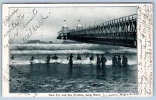 1906 LONG BEACH CA NEW PIER SUN PAVILION TO MERRITTE MARTIN SEATTLE POSTCARD picture