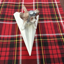 Lladro Lets Fly Away Dog Paper Airplane Porcelain Figurine #6665 Spain picture