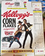1996 Kellogg's Corn Flakes Brooks & Dunn Metal Rodeo Cereal Box Flat picture