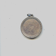 NEWTON GREEN COAT SCHOOL STERLING SILVER MEDALLION FOR ENGLISH IN 1875 UK  N980 picture