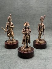 Art Deco Bronze Figurines Emperor Napoleon and Two Soldiers of His Guard picture