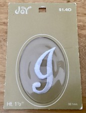 VTG Joy Insignia, Inc. Iron-On Letter J Monogram Patch, Genuine Embroidery, NIP picture