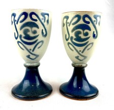 Wales CADW Welsh Historic Monuments Laugharne Pottery Wine Goblet Set Of 2 5.5