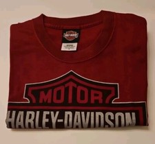 Vintage Maroon Harley Davidson T-Shirt - Gene Lummus Waynesville NC - Size Small picture
