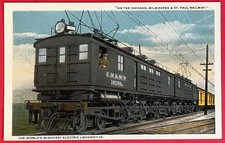 CHICAGO, MILWAUKEE & ST PAUL Railway. ELECTRIC LOCOMOTIVE postcard. 1915-1930 picture