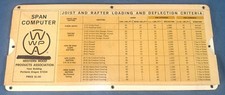 Vintage Span Beam Joist & Rafter computer Slide Rule picture