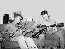Farm Brothers w/Fiddle & Guitar, Pie Town, New Mexico 1940 - Vintage Photo Print picture