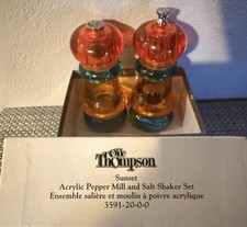 NIB Vtg 80’s Olde Thompson Acrylic Pepper Mill Grinder Salt Shaker Sunset Fiesta picture