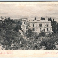 c1910s Corfu Greece Achilleion Palace Vue Generale Postcard Landscape Mansion picture