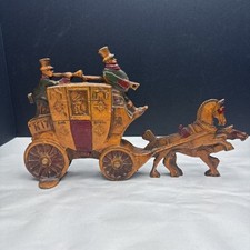 Antique 1930s Royal Mail London Coach Painted Cast Iron Doorstop Double Sided. picture