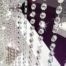 30FT Acrylic Crystal Beads 14mm Chandelier Garland Hanging Wedding Curtain Decor picture