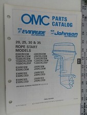 89 OMC Parts Catalog Johnson Evinrude 20, 25, 30 Electric Start Model J25TECEM picture