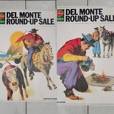 Vintage 60s Del Monte Foods Double Sided Gaucho Poster Round Up F-6893 25